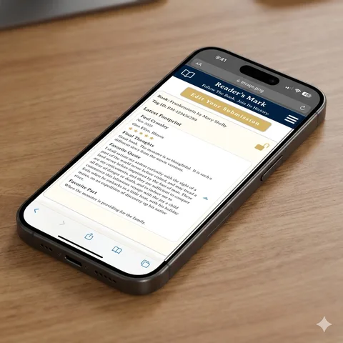 Reader's Mark app on phone